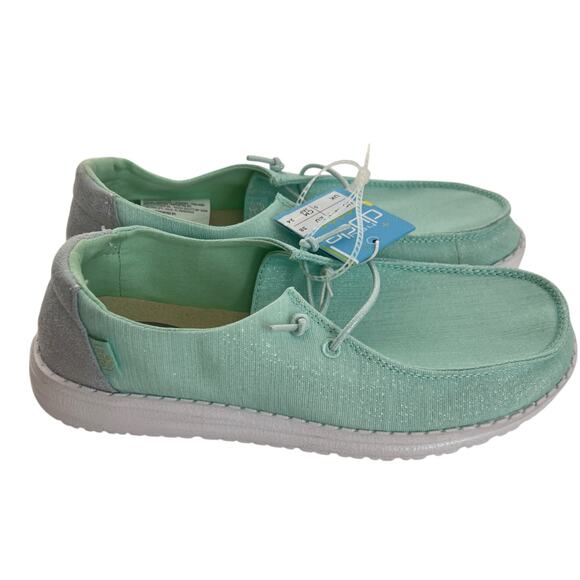 Hey Dude Shoes - Hey Dude Wendy Glitter Slip on Shoe in Moon Stone Size Women 7
